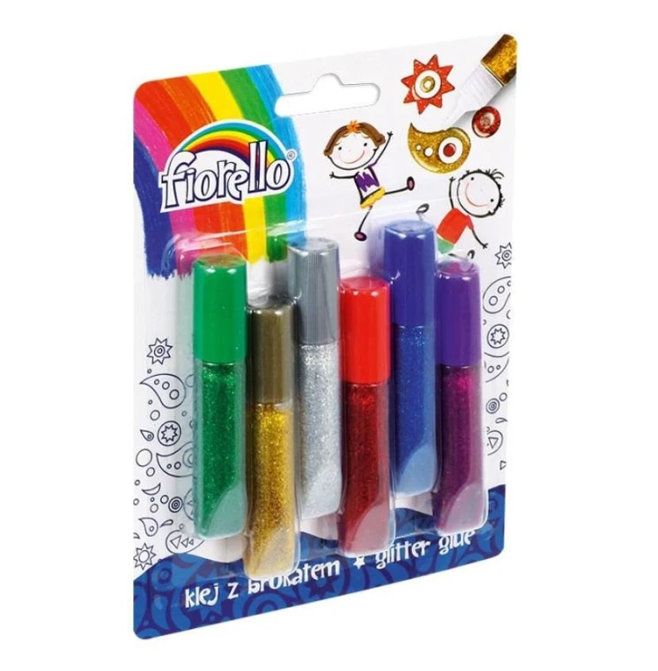 Klej brokatowy 6 kolorów x 6ml FIORELLO, Fiorello