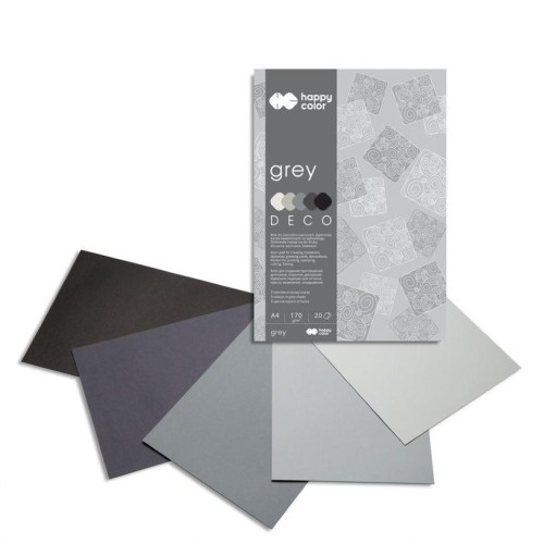 Blok A4/20K Deco Grey 170g HAPPY COLOR, GDD