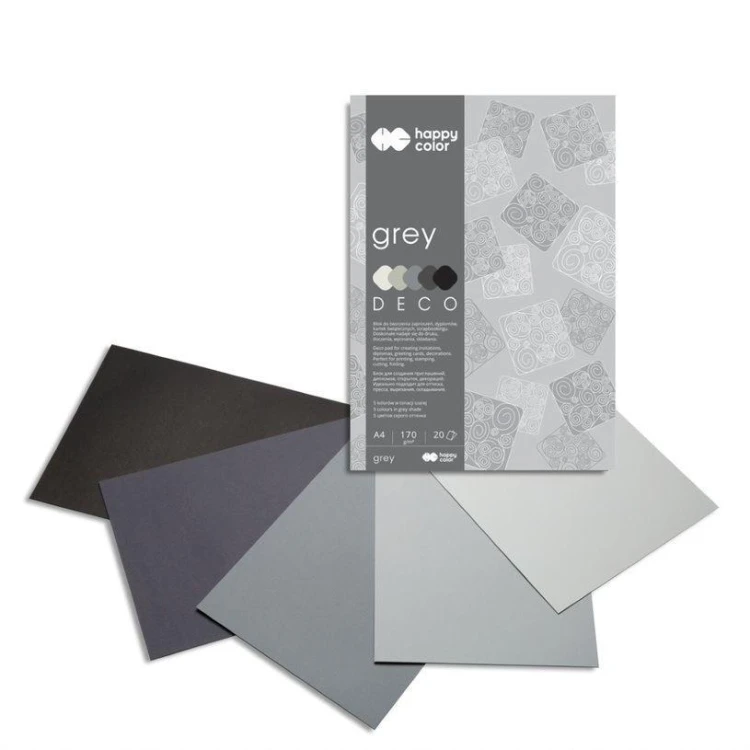 Blok A4/20K Deco Grey 170g HAPPY COLOR, GDD