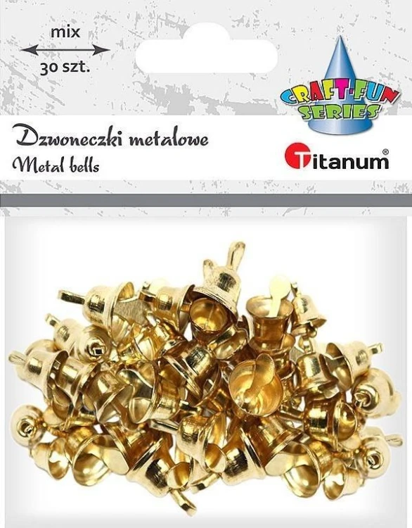 Dzwoneczki metalowe 30szt złote, Titanum
