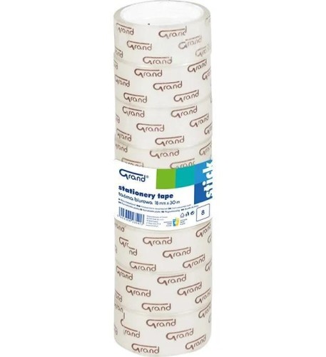 Taśma biurowa 18mmx10m (8szt) GRAND, Grand