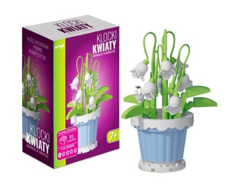 Klocki kwiaty - konwalie w doniczce 91el, Artyk
