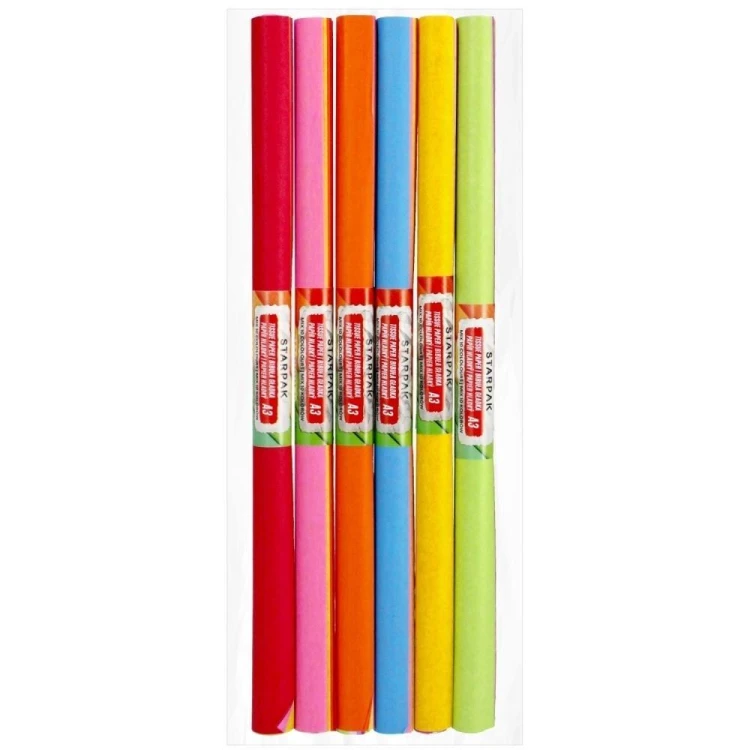Bibuła gładka 10 kolorów A3 (6szt), STARPAK