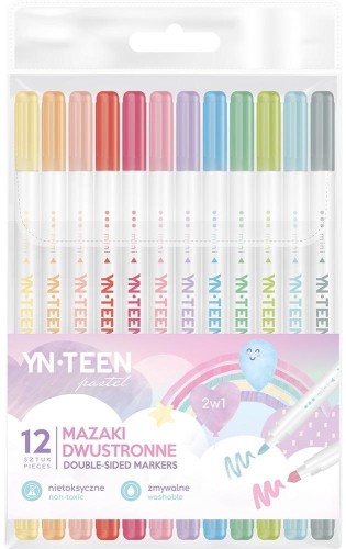 Mazaki dwustronne pastel 12 kolorów YNT, INTERDRUK