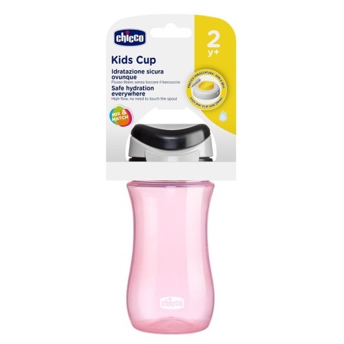 Kubek z twardym ustnikiem 350ml różowy, Chicco