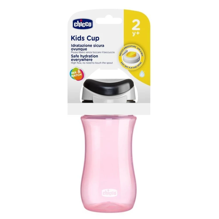 Kubek z twardym ustnikiem 350ml różowy, Chicco