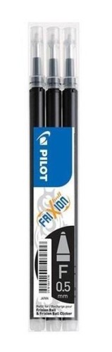 Wkład Frixion Clicker 0,5 czarny 3szt PILOT, PILOT
