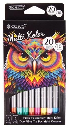 Pisaki dwustronne multikolor 20 kolorów, Cresco
