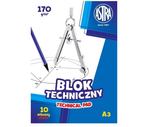 Blok techniczny A3/10K 170g (10szt) ASTRA