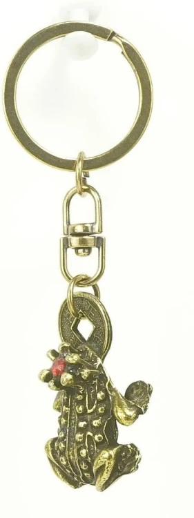 Brelok metalowy Żaba Szczęścia z Kryształem 6cm