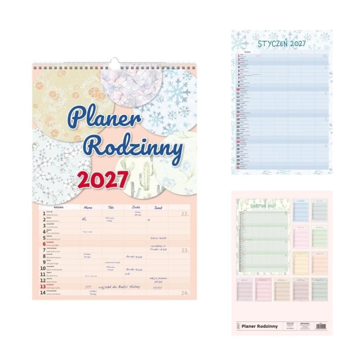 Kalendarz 2027 miesięczny Rodzinny Planer