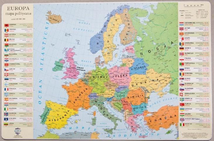 Podkładka mapa polityczna Europy, Zachem