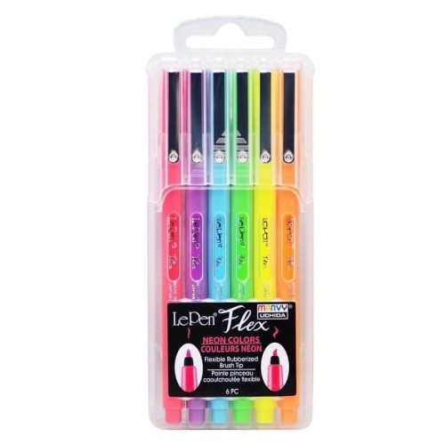 Cienkopisy Le Pen Flex Neon 6szt, Marvy