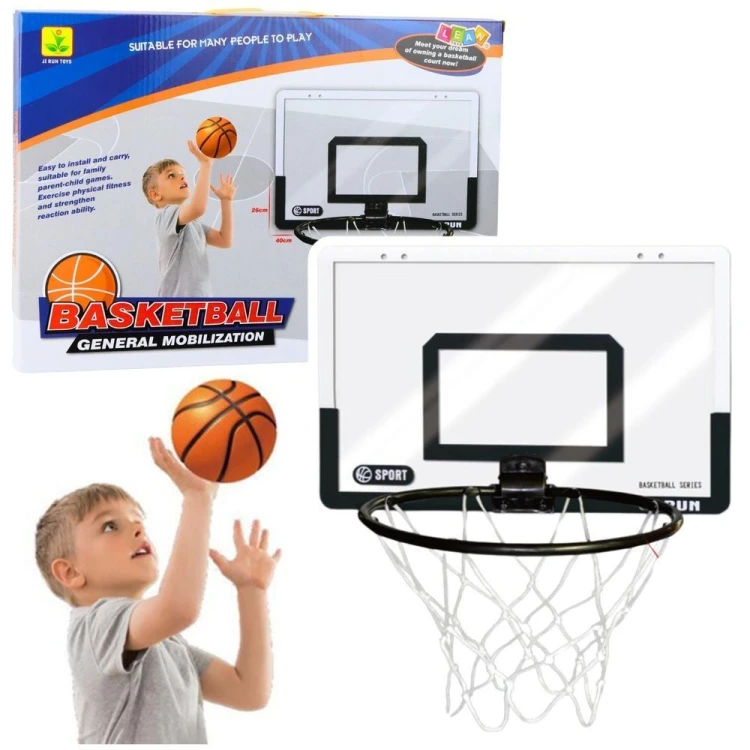 Zestaw do koszykówki + piłka + pompka, Leantoys