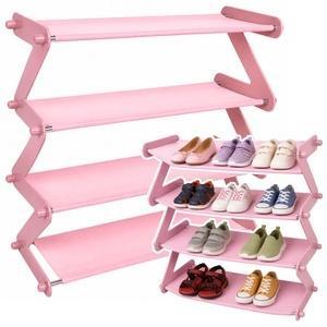 Szafka na buty regał 4 poziomy różowa