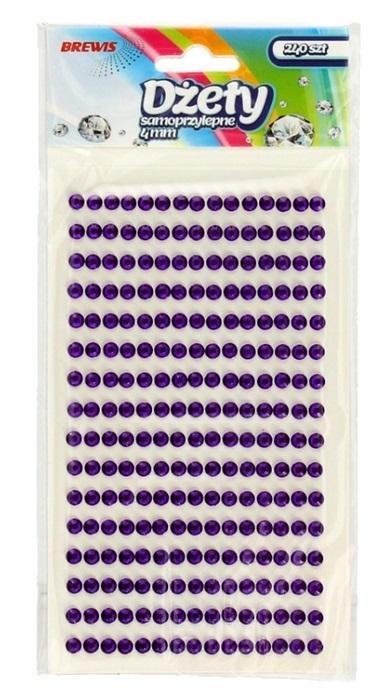 Dżety samoprzylepne fioletowe 4mm 240szt, Brewis