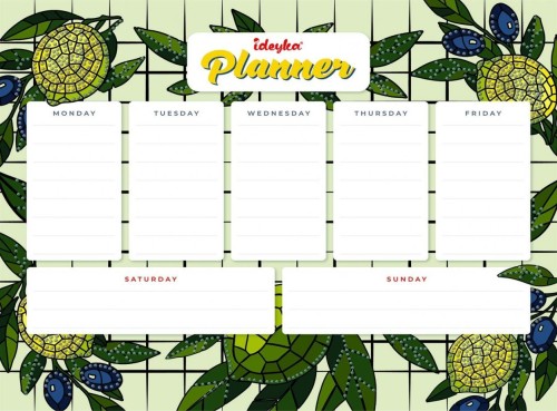 Planner magnetyczny z mozaiką diamentową Cytryny
