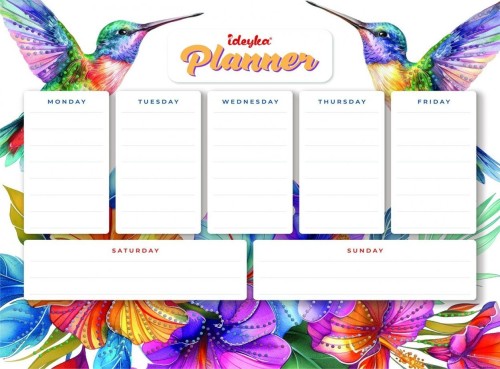 Planner magnetyczny z mozaiką diamentową Kolibry