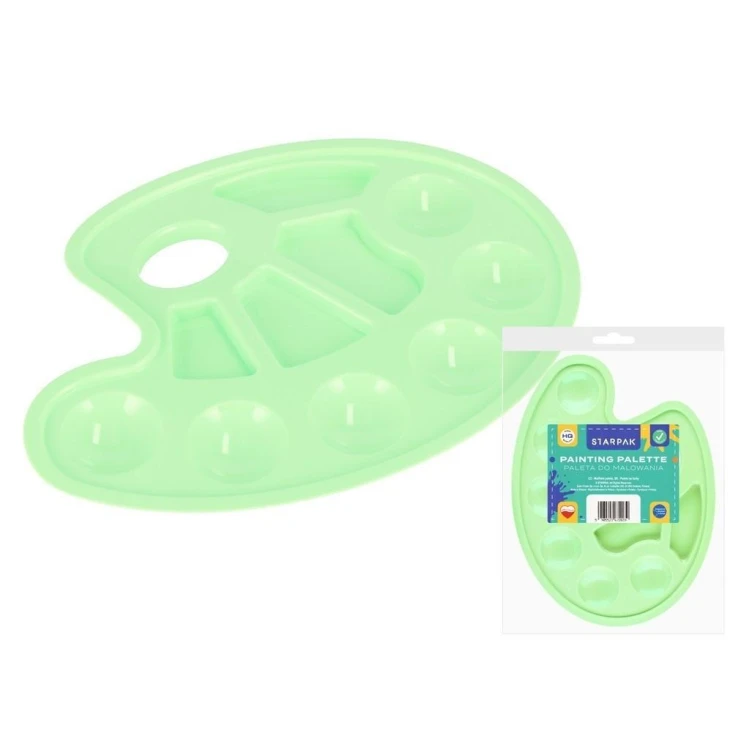 Plastikowa paleta do farb pastel zielony, STARPAK
