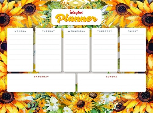 Planner magnetyczny z mozaiką diamentową Słoneczn.