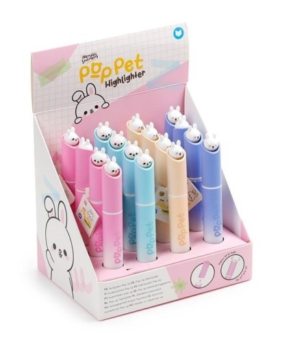 Zakreślacz Adoramals Pets Rabbit Pop Pet (16szt)