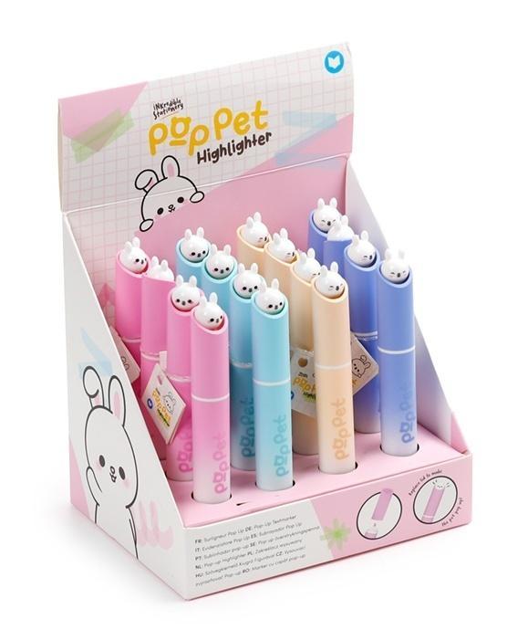 Zakreślacz Adoramals Pets Rabbit Pop Pet (16szt)