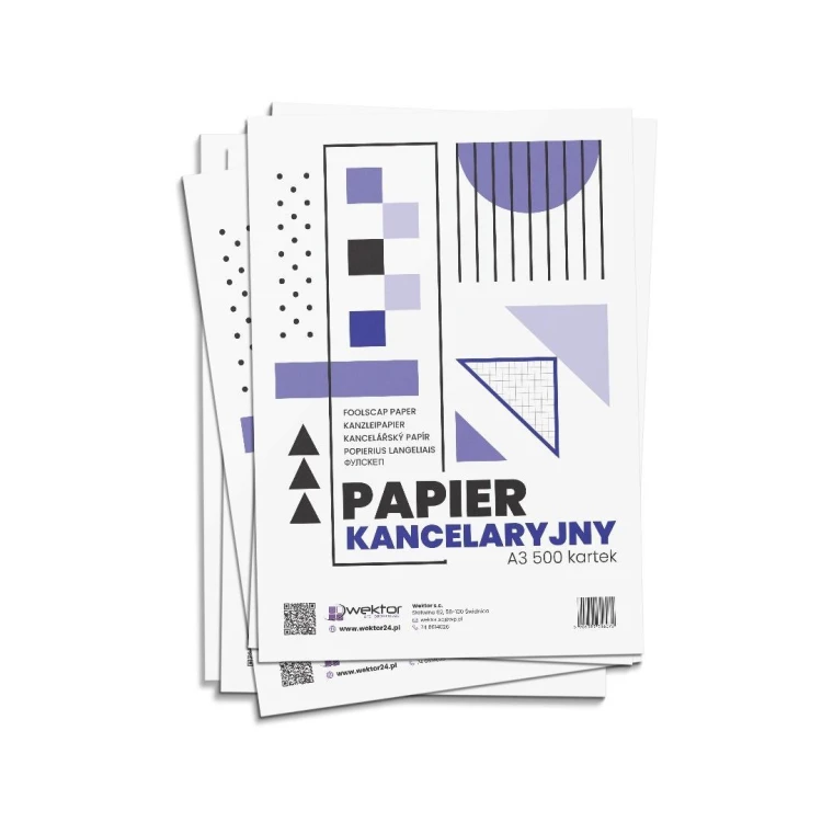 Papier kancelaryjny A3/500K kratka 80g, Wektor