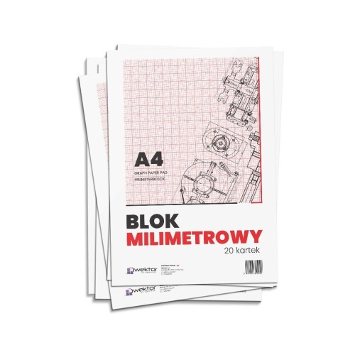 Blok milimetrowy A4/20K 80g (10szt), Wektor