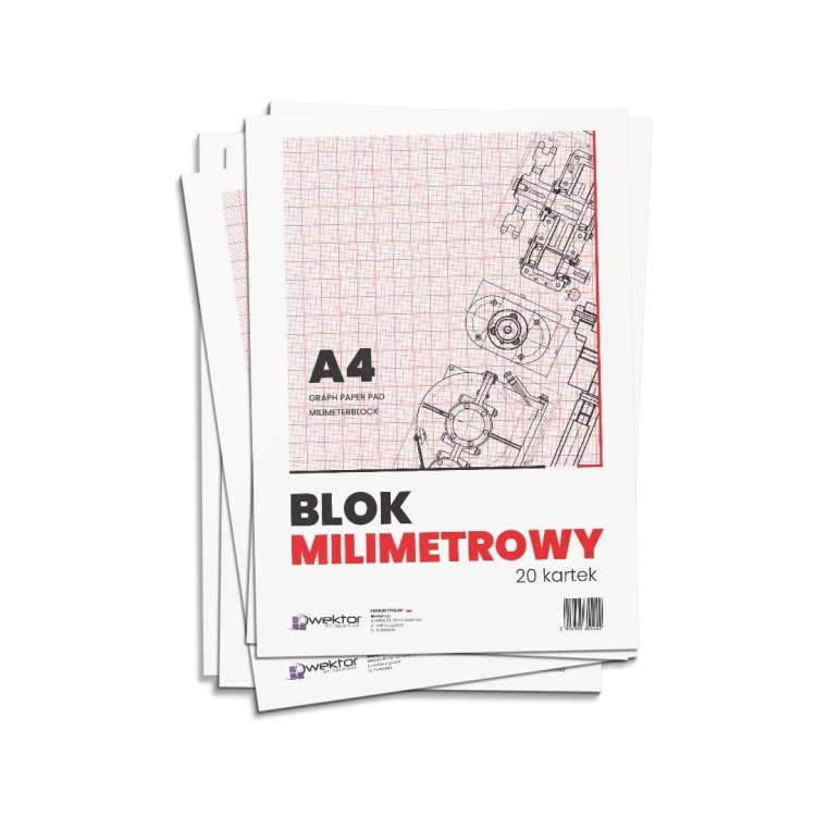Blok milimetrowy A4/20K 80g (10szt), Wektor