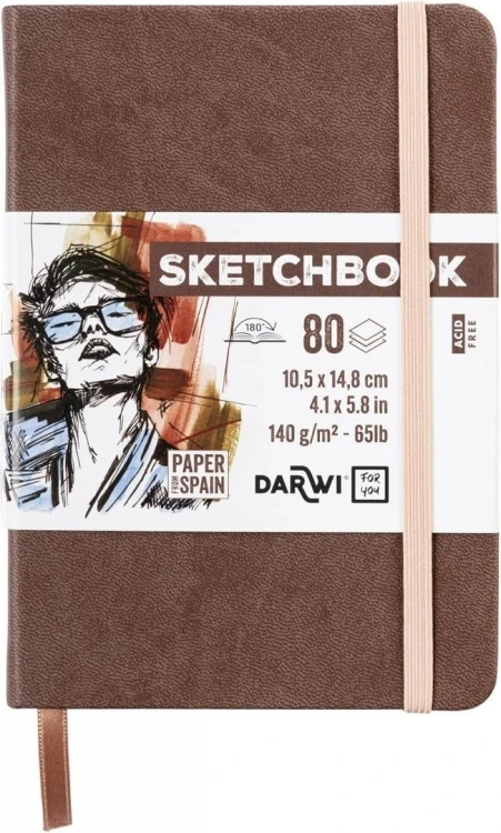 Szkicownik A6 140g brązowy, Darwi