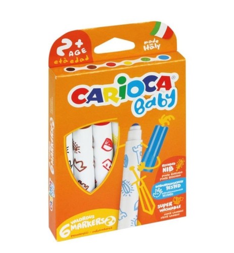Flamastry Maxi Baby 6 kolorów bls CARIOCA, Carioca