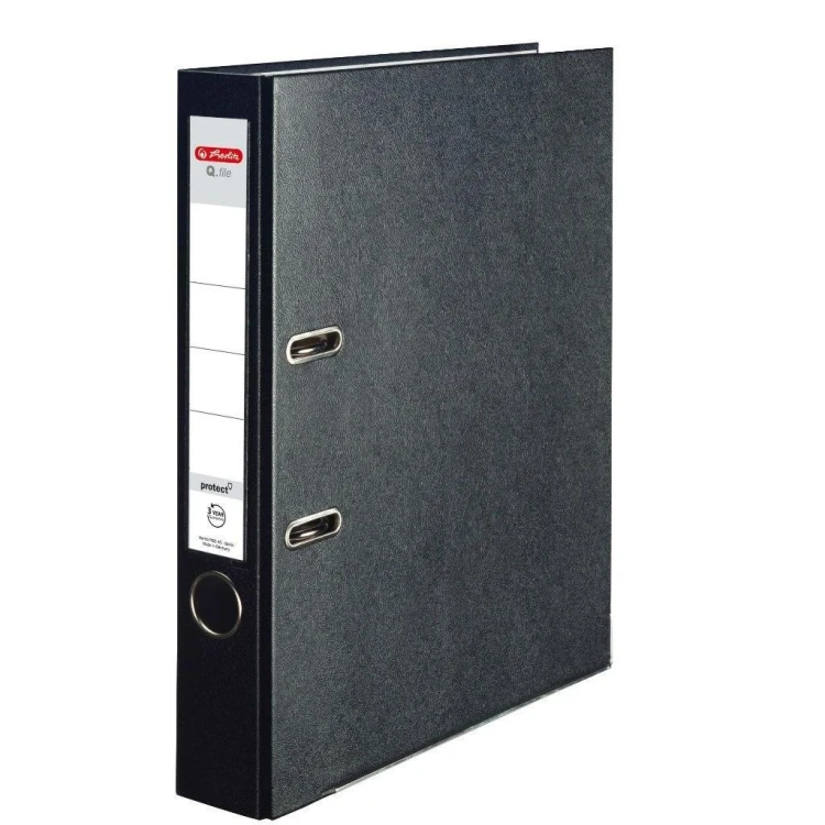 Segregator A4 5cm PP czarny Q file, HERLITZ
