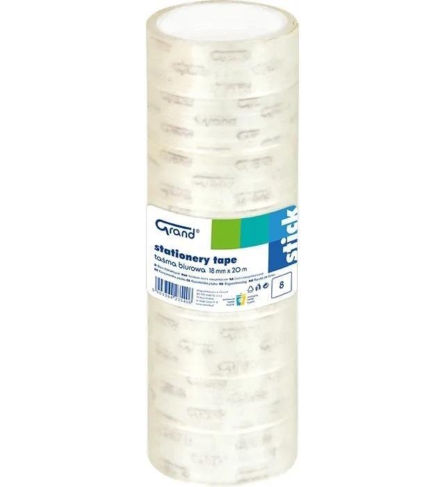 Taśma biurowa 18mmx20m (8szt) GRAND, Grand