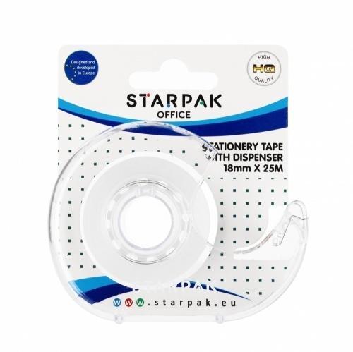 Taśma samoprzylepna 18mmx25m z gilotynką, STARPAK