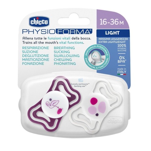 Smoczek PhysioForma Light różowy 16-36m 2szt