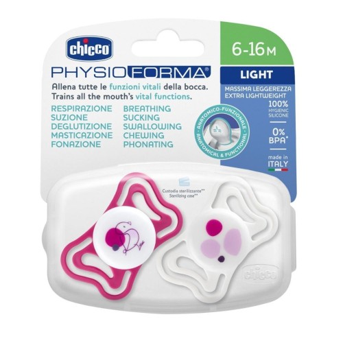 Smoczek PhysioForma Light różowy 6-16m 2szt