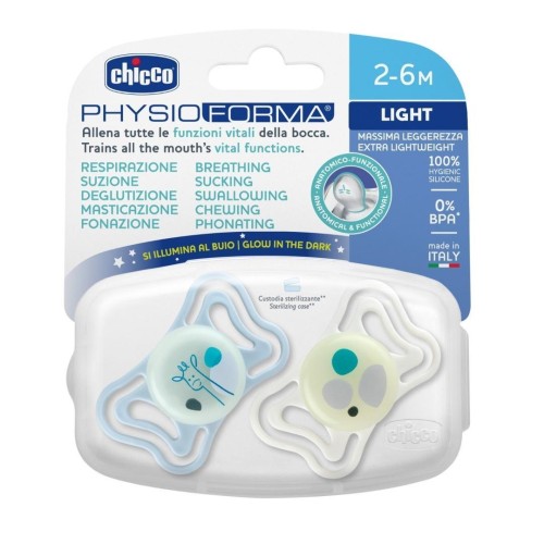 Smoczek PhysioForma Light glow 2-6m 2szt, Chicco