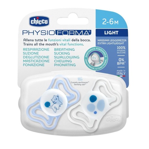 Smoczek PhysioForma Light niebieski 2-6m 2szt