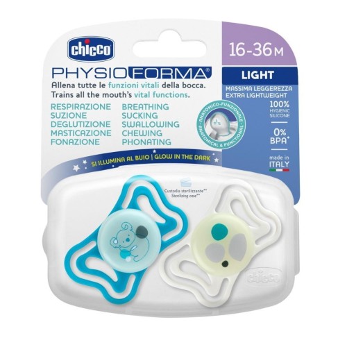Smoczek PhysioForma Light glow 16-36m 2szt, Chicco