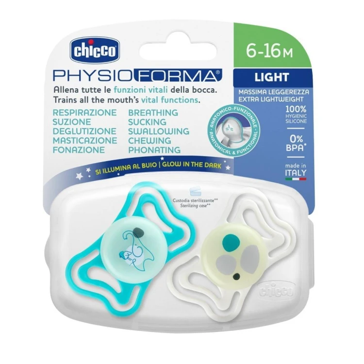 Smoczek PhysioForma Light glow 6-16m 2szt, Chicco