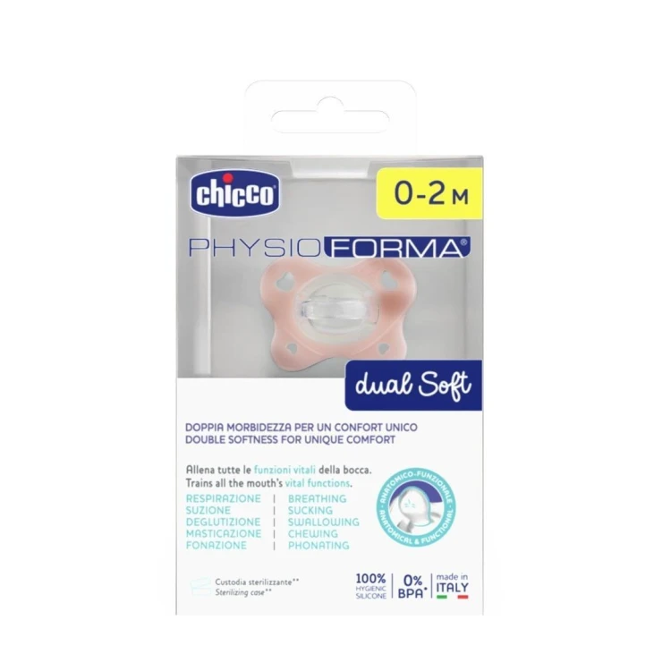 Smoczek PhysioForma Dual Soft różowy 0-2m, Chicco