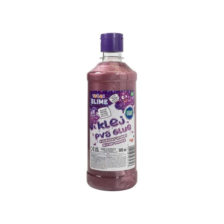 Klej brokatowy fiolet PVA 500ml TUBAN, Tuban