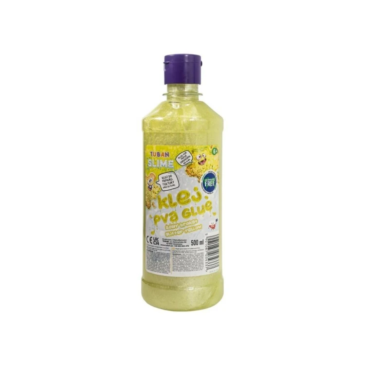 Klej brokatowy żółty PVA 500ml TUBAN, Tuban