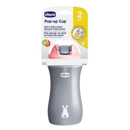 Bidon z miękkim ustnikiem 350ml różowy, Chicco