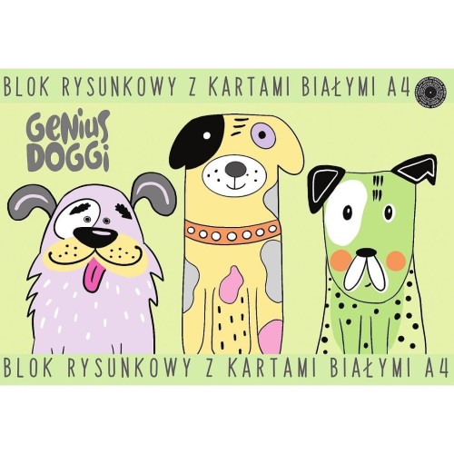 Blok rysynkowy A4/15K biały Genius Doggi (10szt)