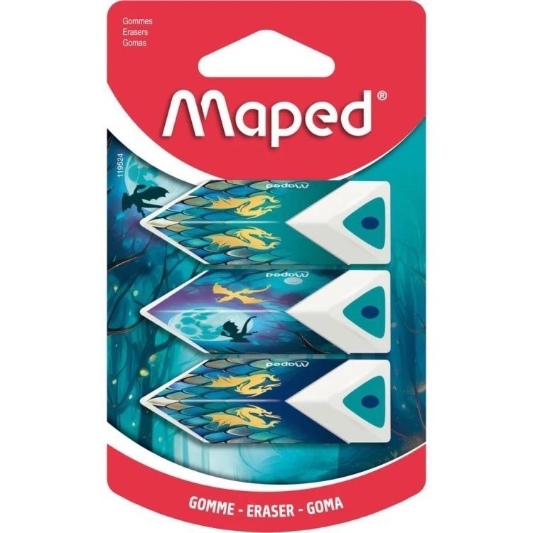 Gumka Pyramid Dragon 3szt MAPED, Maped