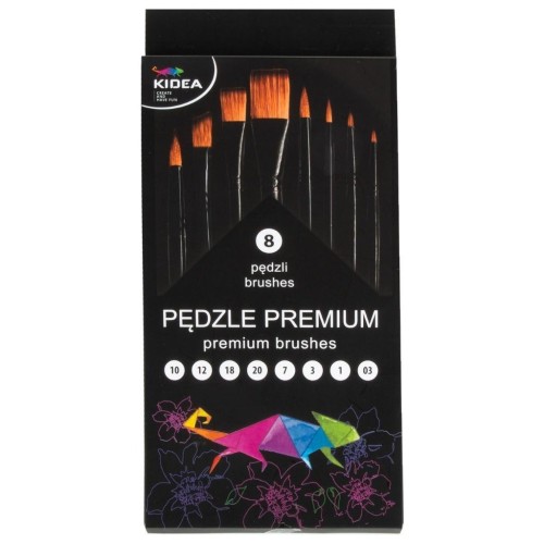 Pędzle premium 8szt KIDEA, DERFORM