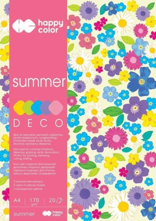 Blok A4/20K Deco Summer 170g HAPPY COLOR, GDD