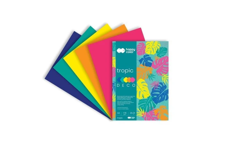 Blok A4/20K Deco Tropic 5 kolorów HAPPY COLOR, GDD