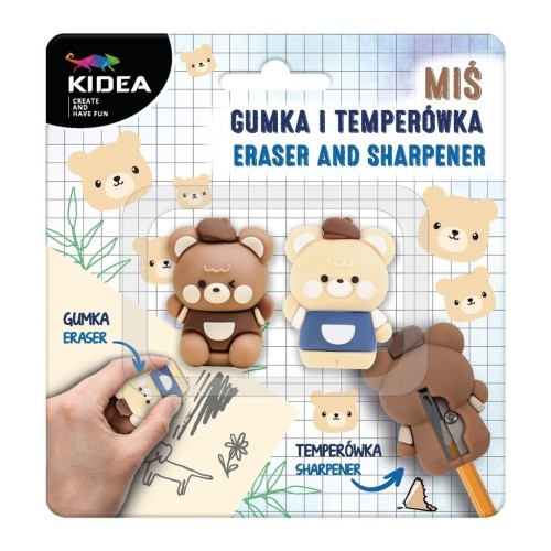Gumka i temperówka Miś KIDEA, DERFORM